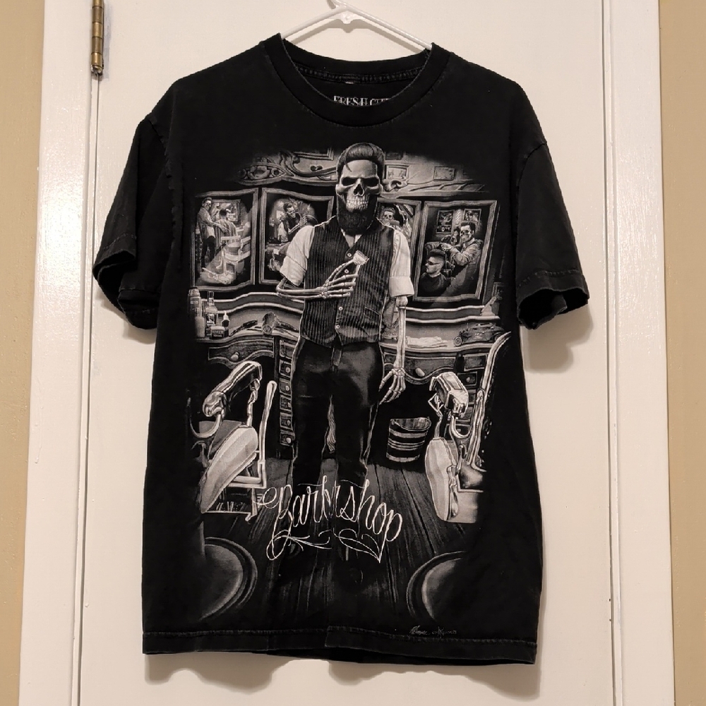 Fresh Cut Barber Shop Graphic Black Tee